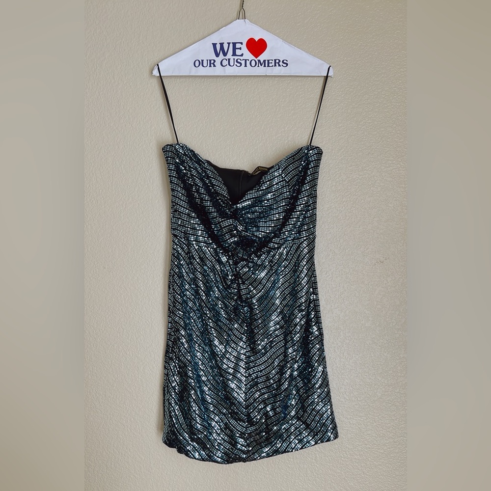 Ramy Brook Twist Front Strapless Daya Mirrored Mini Dress - Picture 7 of 12